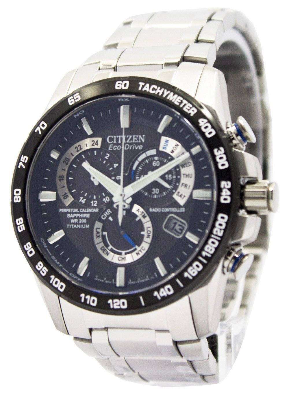  Citizen Eco-Drive Perpetual Calendar AT4010-50E Titanium Mens Watch